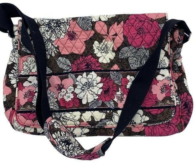 vera bradley messenger redpink fabric cross body bag