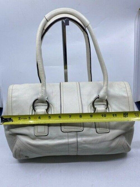 coach medium bag handbag off white leather shoulder bag