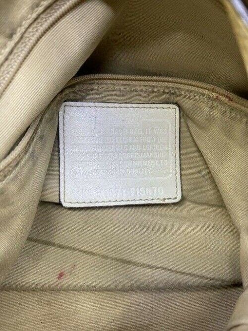 coach bag cream black fabric tote