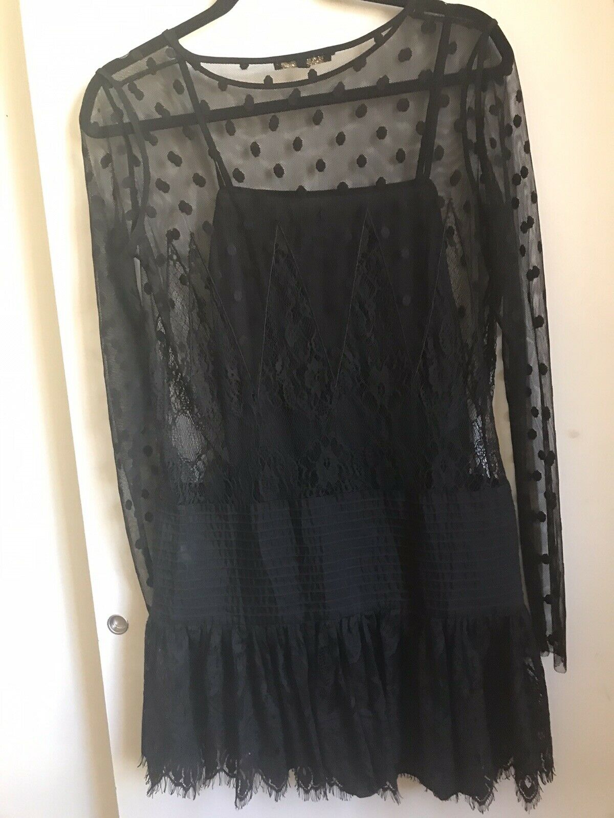 MAJE Black Lace Dress Size 1