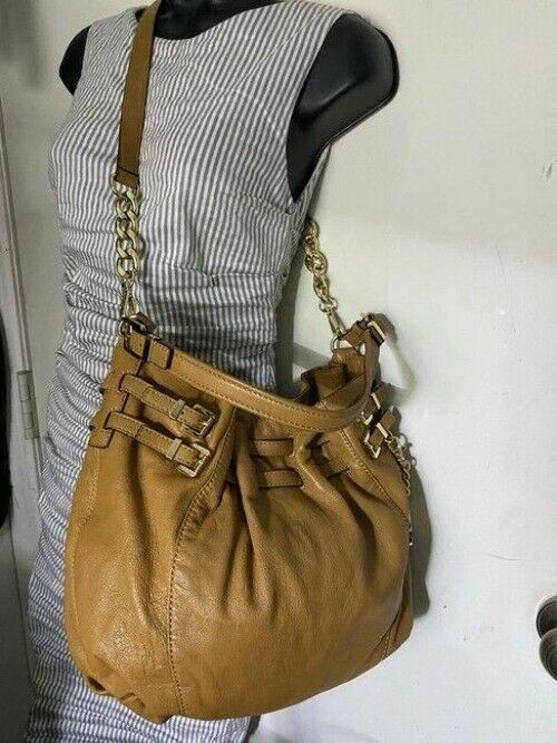 michael kors crossbody w w strap orange leather hobo bag
