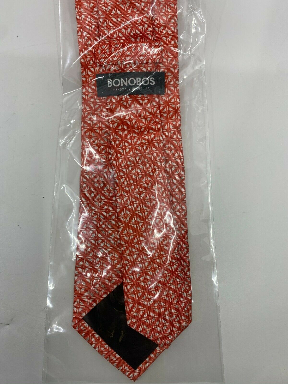 NWT BONOBOS Neck Tie Orange Red Diamond Great for Spring MSRP 98