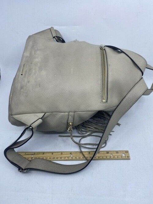 Rebecca Minkoff Stevie Julian Fringe Nubuck Gray Leather Backpack
