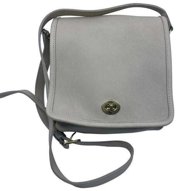 coach vintage rare beige leather cross body bag