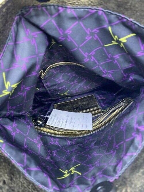 Nicole Miller Nwot Msrp Gold Leather Cross Body Bag