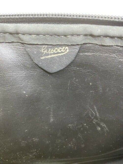 gucci vintage black fabric clutch
