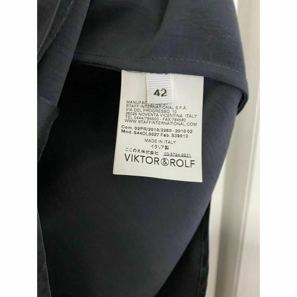 Viktor & Rolf Silk Long Sleeves Top Gray Size 42