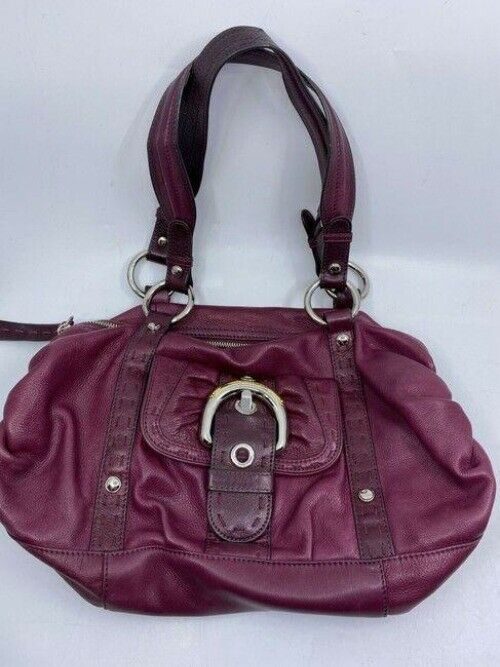 b makowsky purple leather shoulder bag