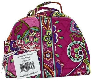 vera bradley purple multicolor quilted fabric cosmetic bag