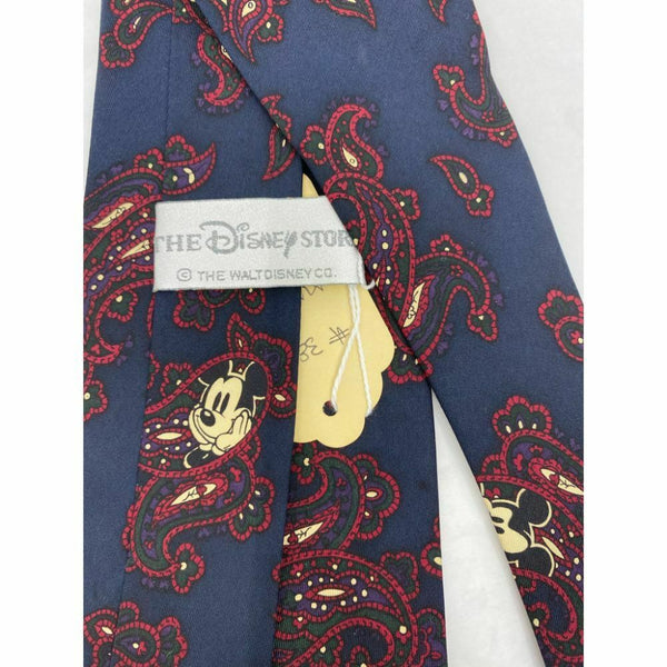 New! MICKEY MOUSE Disney Neck Tie Blue Black Red 100% Silk Handmade