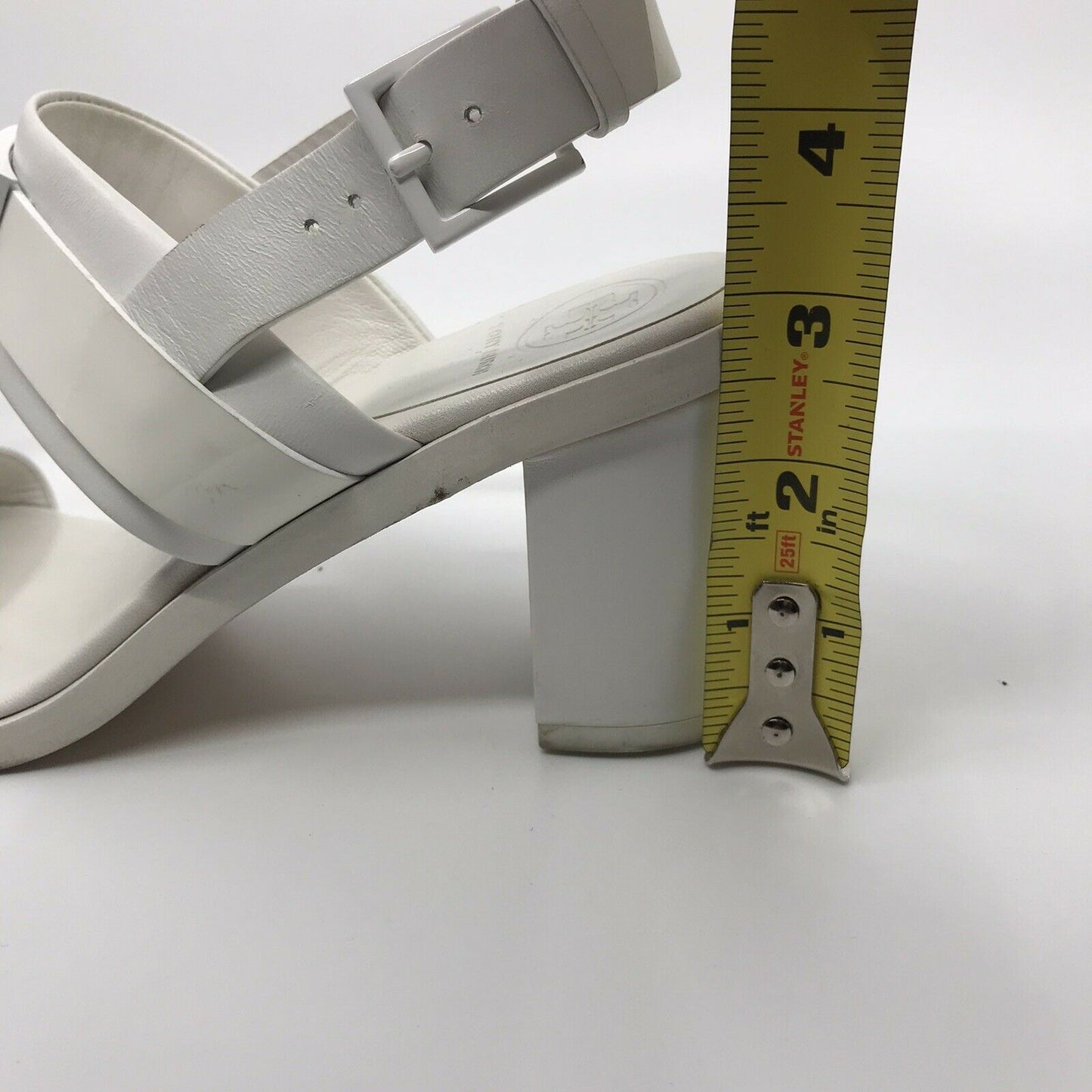 TORY BURCH White Leather High Heels Sandals 6