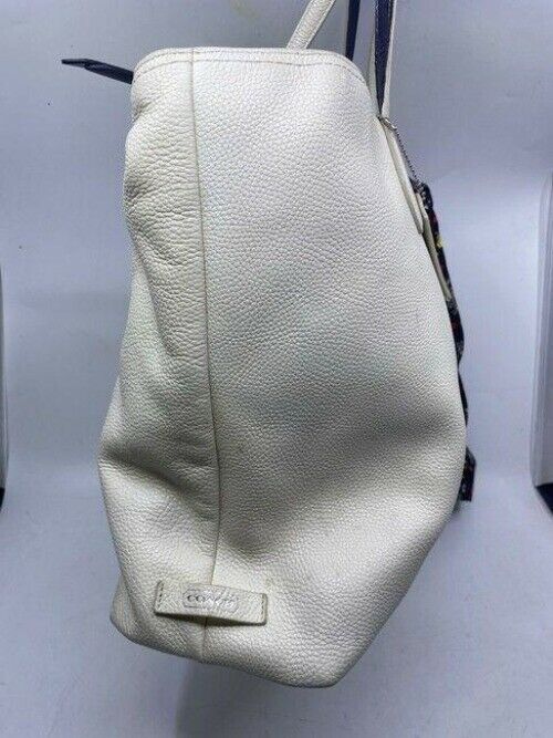 coach tote w large bag tote w detachable specialty white leather shoulder bag