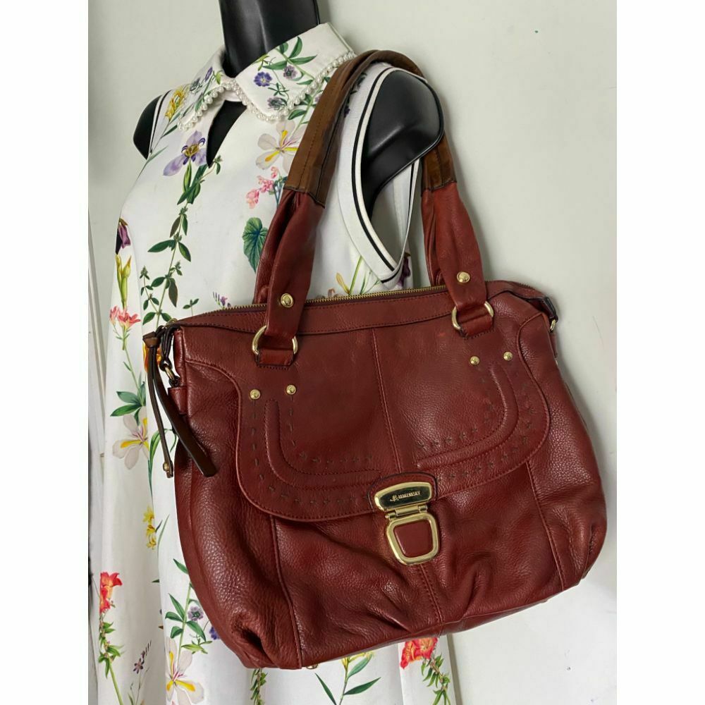 B. makowsky Brown Leather Shoulder Bag