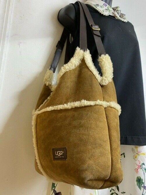 ugg australia large tan suede leather tote