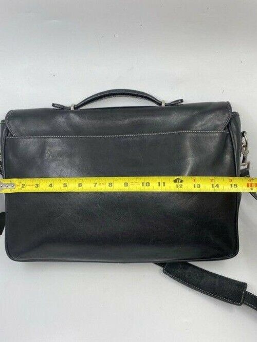 coach vintage black leather messenger bag