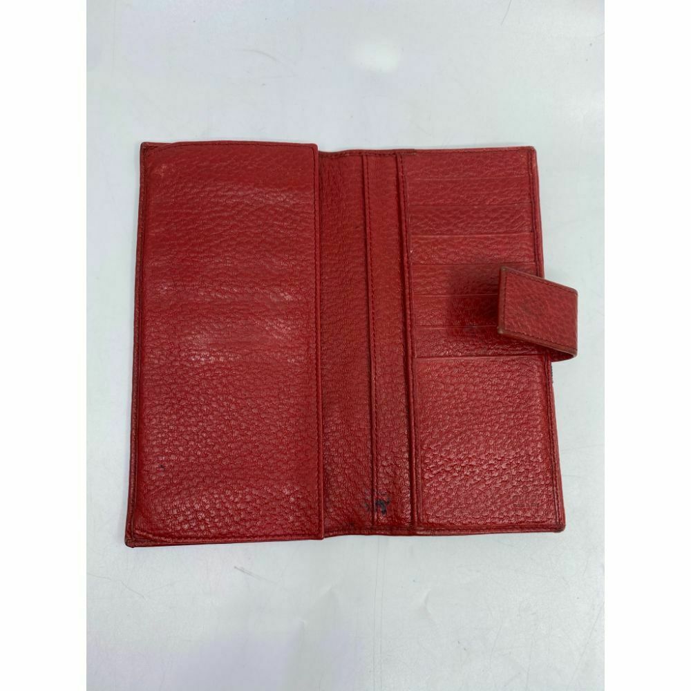 GUCCI Women Red Tri Fold Leather Wallet