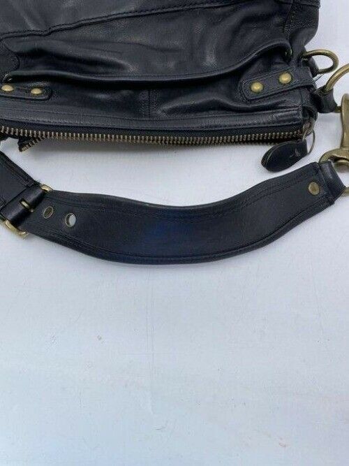 coach vintage black leather tote