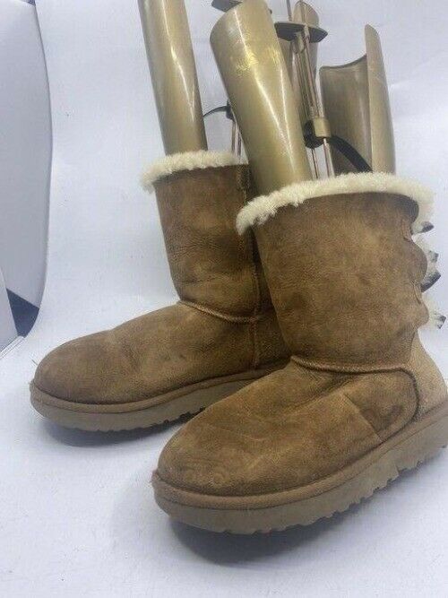 Ugg Australia Tan Back Ties Mid Height Bootsbooties Size Us