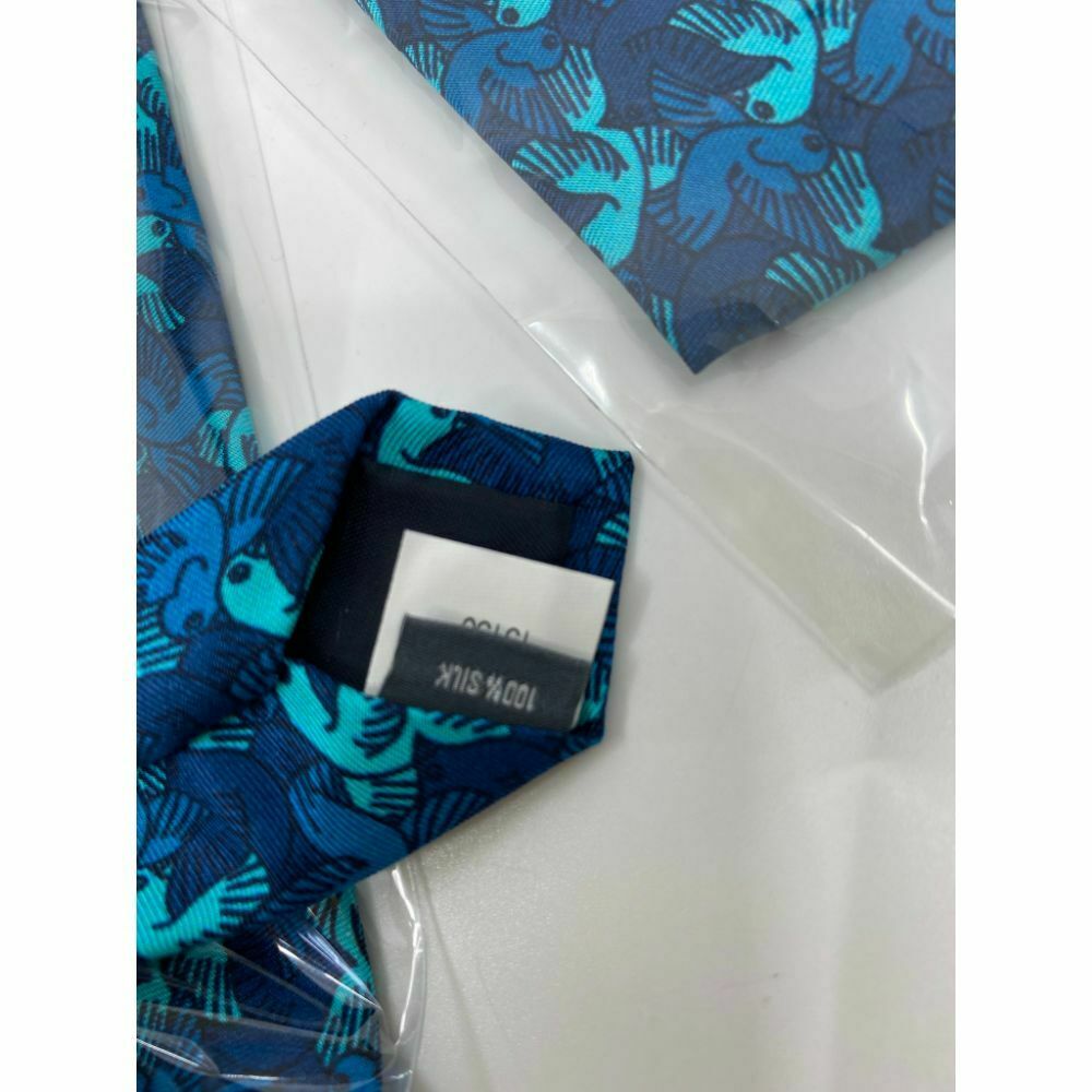 New! BONOBOS Blue Animal Print Neck Tie Msrp 95