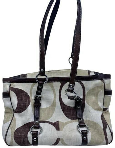Coach Purse Brown Canvas Shoulder Bag