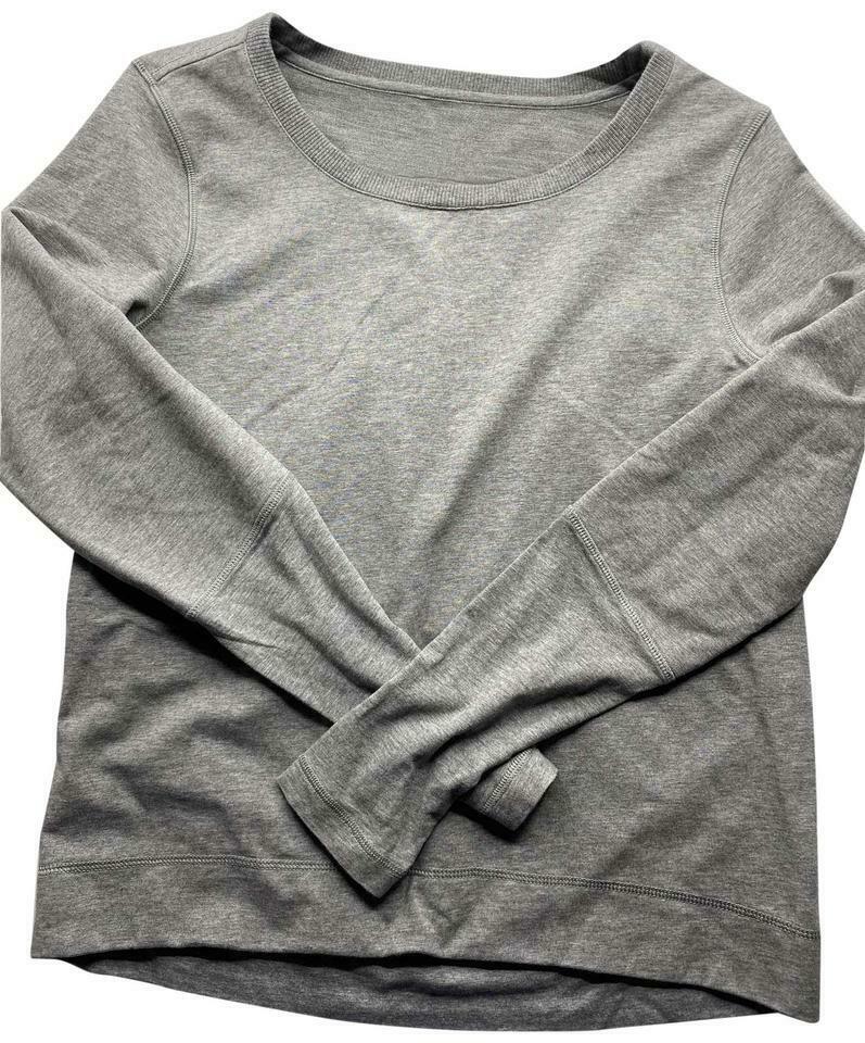 LULULEMON Womens Gray Long Sleeves Stylish Sweaters Size: 4