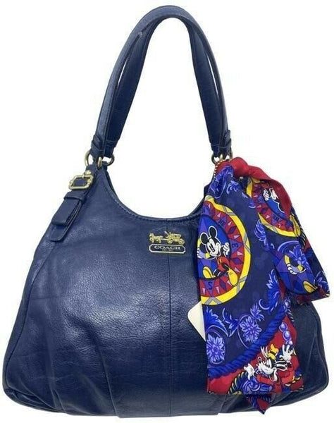 coach tote w large bag tote w detachable specialty navy leather shoulder bag