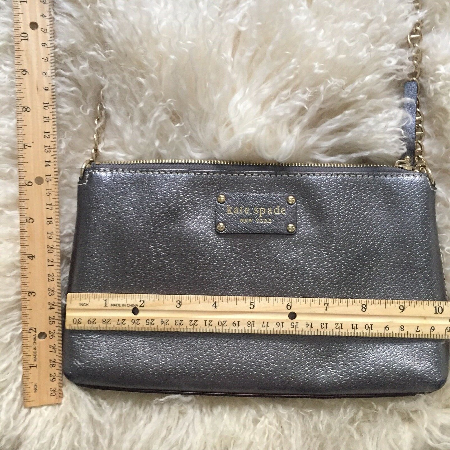 KATE SPADE Silver Grey Mini Purse/ Clutch