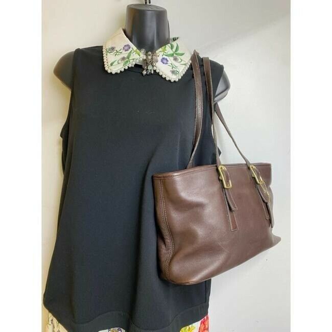 coach vintage brown leather shoulder bag