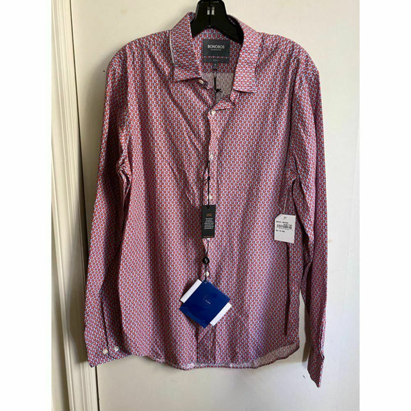 BONOBOS Gray Red Printed Long Sleeve Button Down Shirt Size M