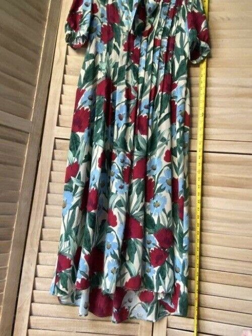 nicole miller blue red floral msrp long casual maxi dress