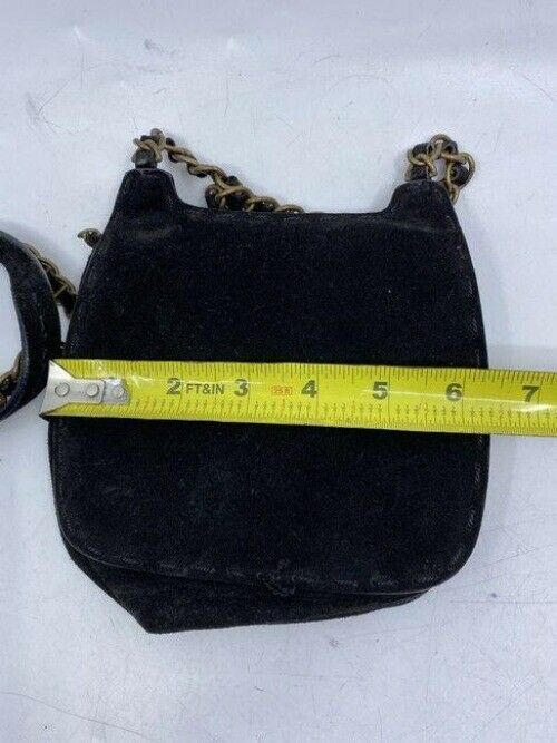 Prada black suede leather cross body bag
