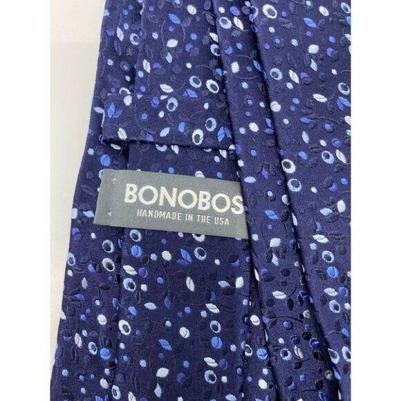 New! BONOBOS Navy Blue White Premium Neck Tie