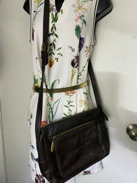 valerie stevens brown leather cross body bag