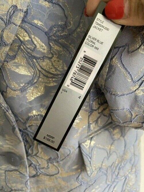 elie tahari floral blue jacket msrp blazer