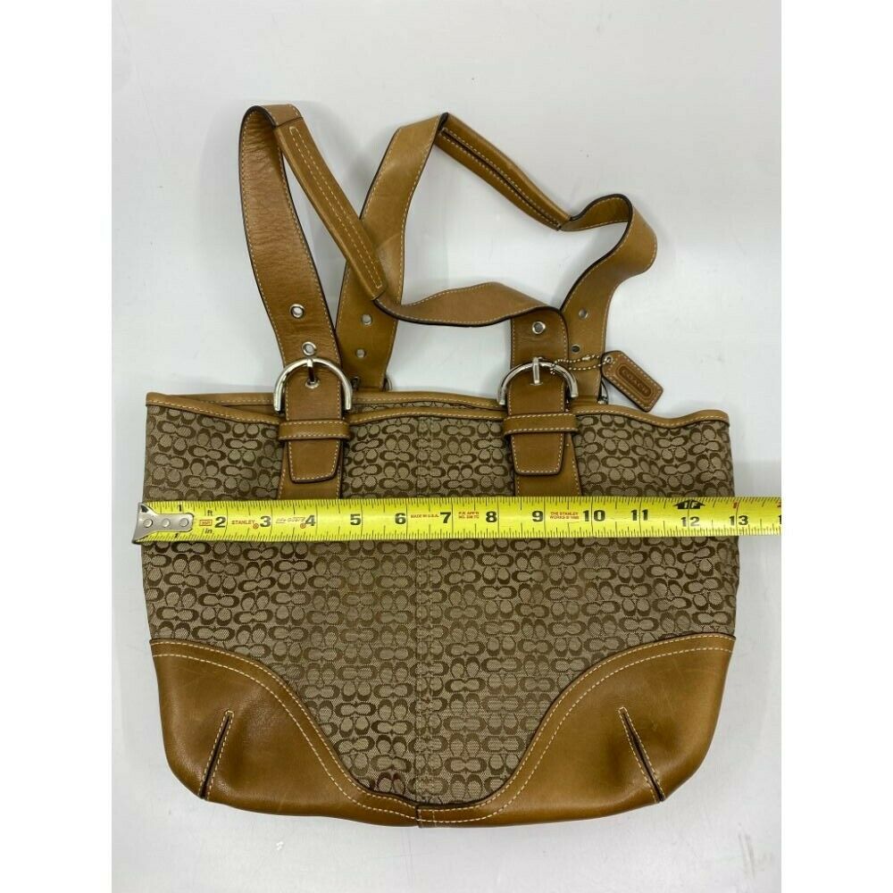 Coach Women's Brown Tan Medium Fabric Tote Bag