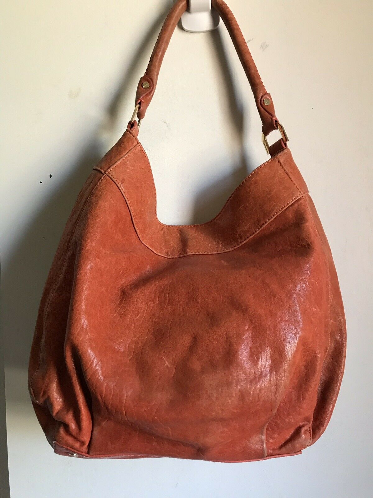 TORY BURCH Orange/Brown Leather Hobo bag