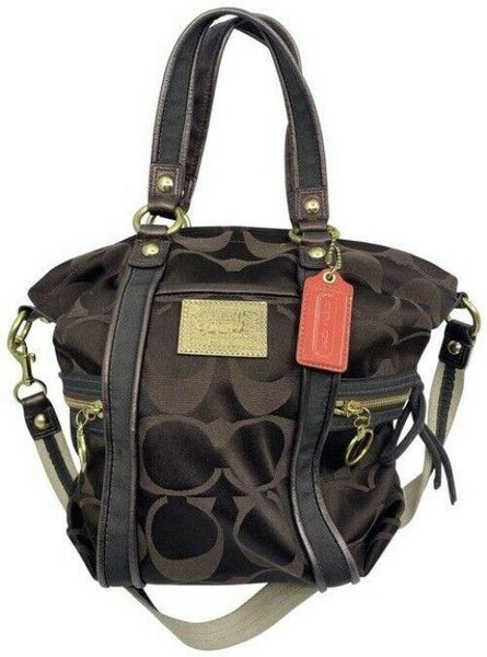 coach msrp brown fabric cross body bag