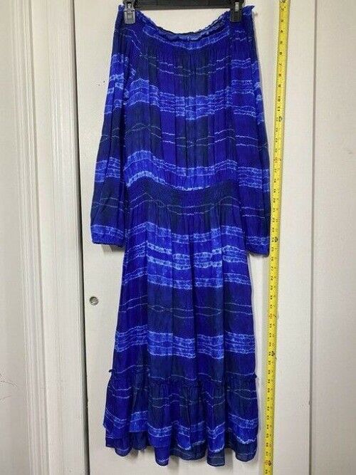 nicole miller blue new tie dye off the shoulder msrp