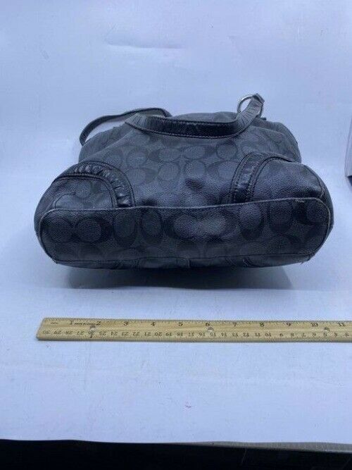 Coach Classic Black Coated Canvas Shoulder Bag