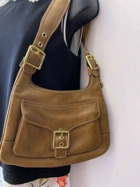 coach tan leather shoulder bag
