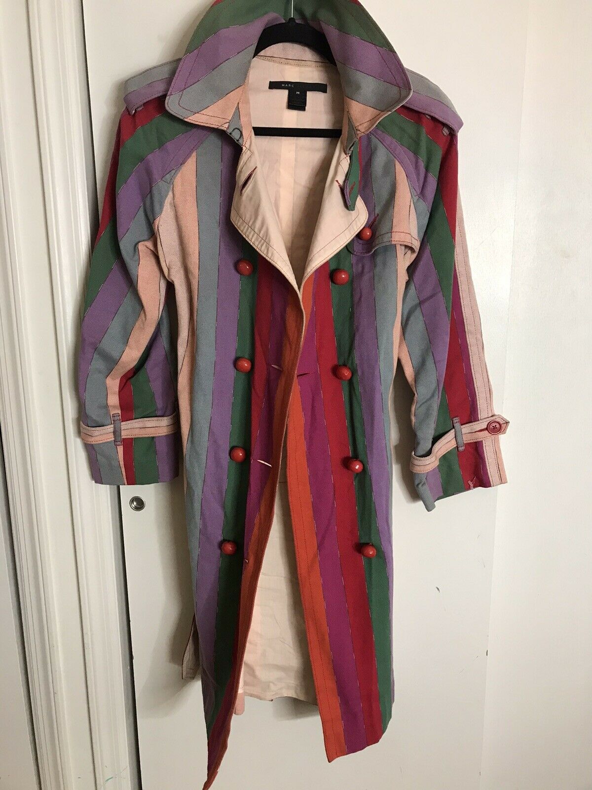 MARC JACOBS Multi Color Trench Coat Medium