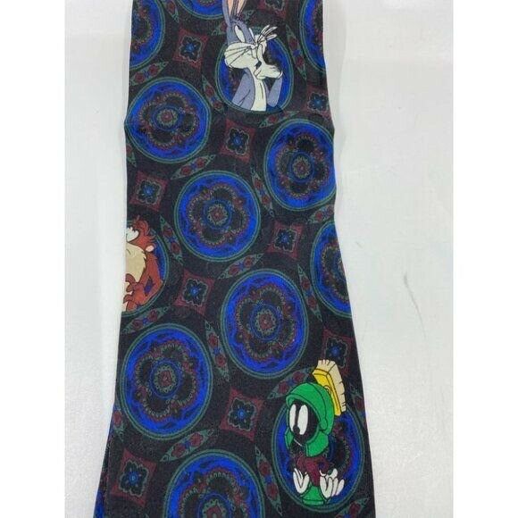 NWOT Looney Tunes Neck Tie Navy Diamond Circles