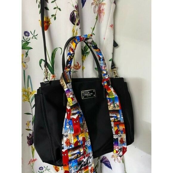 KATE Spade Black Nylon Tote W/ Looney Tunes Tie