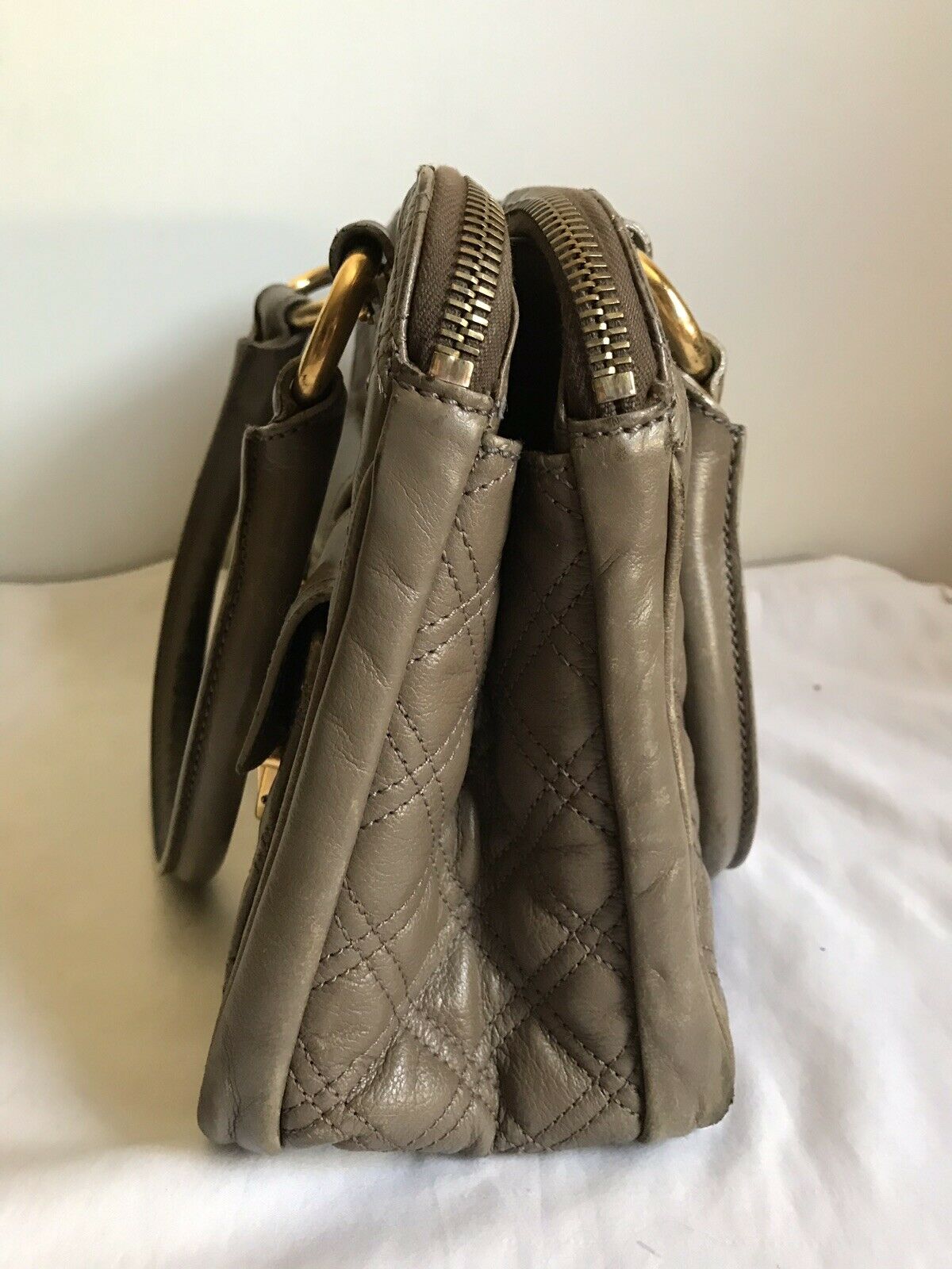 MARC JACOBS brown Leather Quilted Handbag