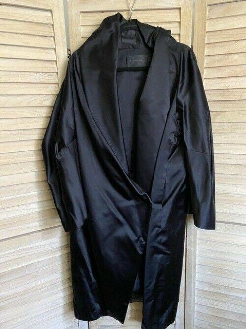 donna karan black new collection silk coat runway piece msrp