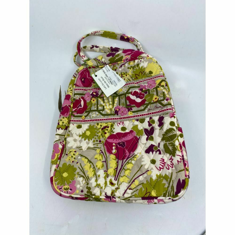 Vera Bradley Pink Green Gray Floral Cosmetic Bag
