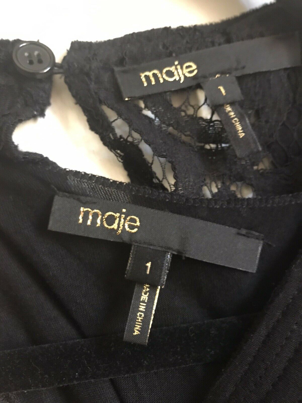 MAJE Black Lace Dress Size 1