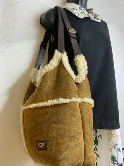 ugg australia large tan suede leather tote
