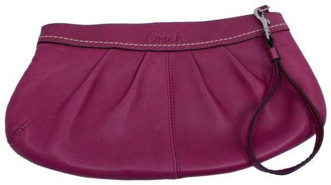 coach purple leather mini purse cosmetic bag