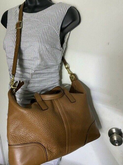 Coach medium brown leather cross body bag